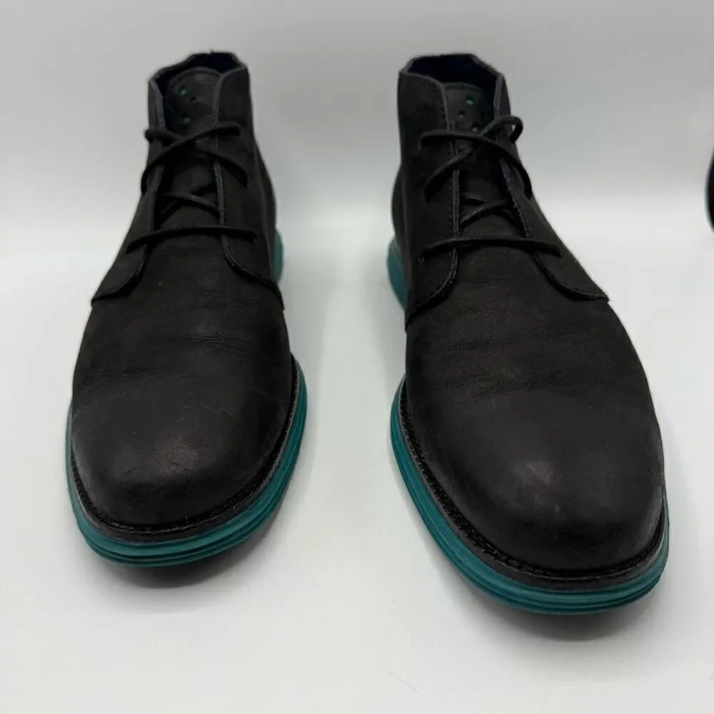 Cole Haan Lunargrand Chukka Boots Black Suede Booties - Men’s US 11